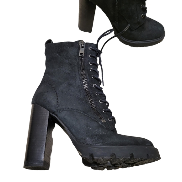 Steve Madden Black Anabelle Chunky Booties - Picture 2 of 11